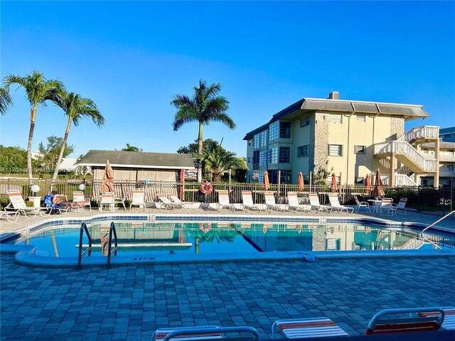 view of pool featuring a patio area