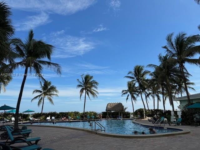 view of pool featuring a patio area