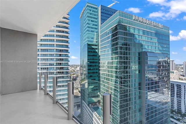 balcony featuring a city view