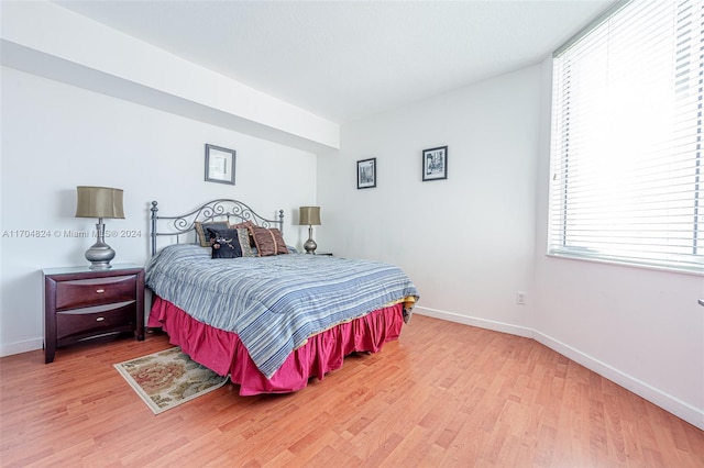 bedroom featuring light hardwood / wood-style flooring