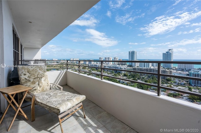 balcony with a water view