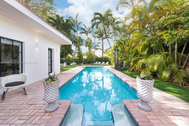 view of pool with a patio area