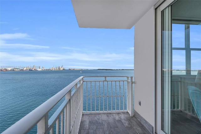 balcony with a water view