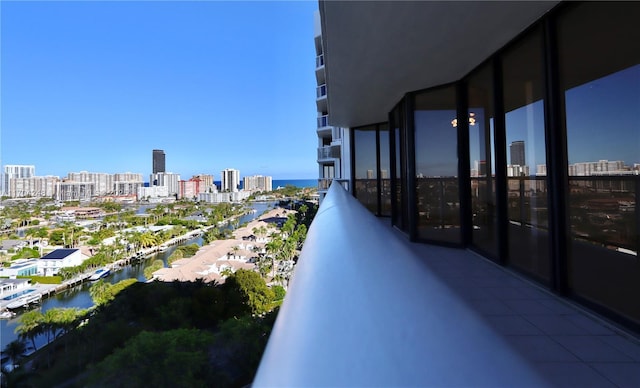 balcony with a water view