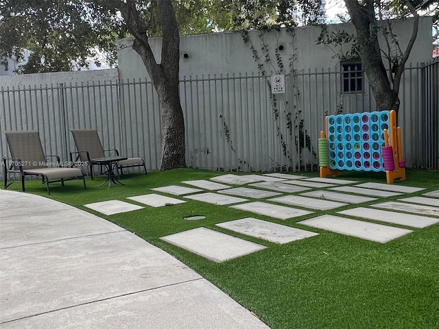 view of yard with fence