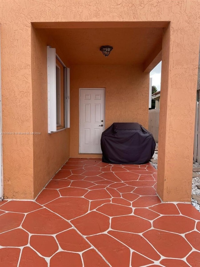 view of patio / terrace featuring a grill