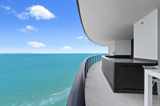 balcony with a water view