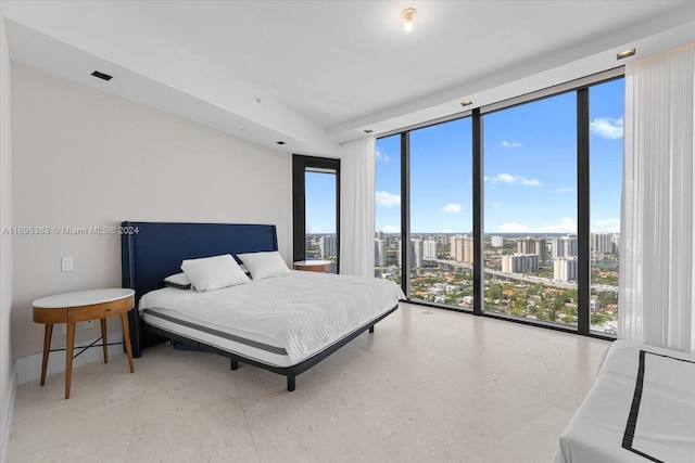 bedroom with multiple windows