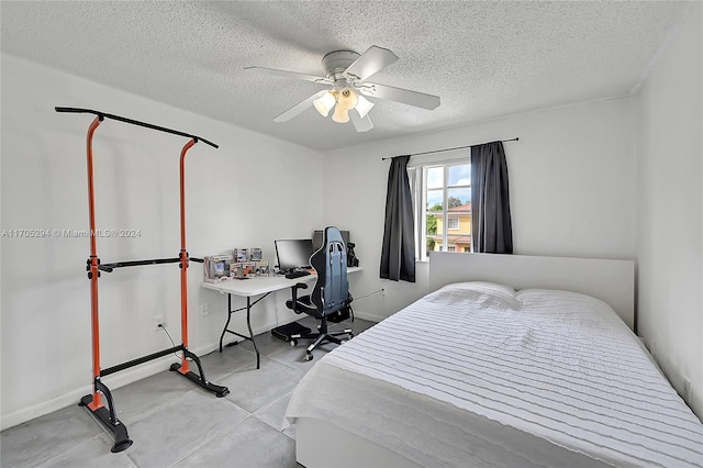 2011 SW 103rd Ter, Miramar, FL 33025 - bedroom featuring a textured ceiling and ceiling fan