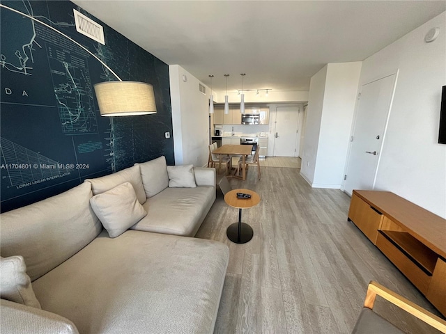 living room featuring wood-type flooring