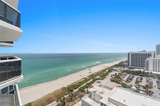 water view with a view of the beach