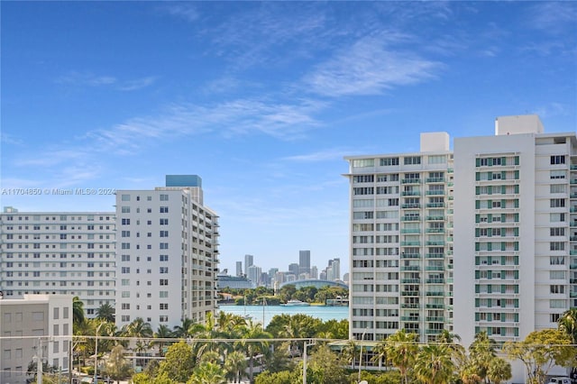 view of property with a water view