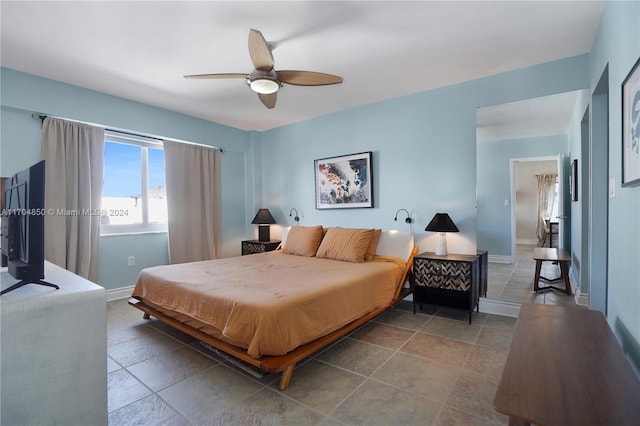 bedroom with ceiling fan