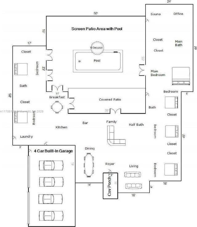7720 SW 183rd Ter, Palmetto Bay, FL 33157 - floor plan