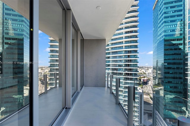 balcony with a view of city