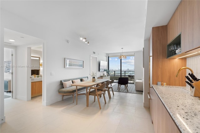 dining room with sink