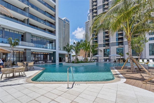 view of pool with a patio