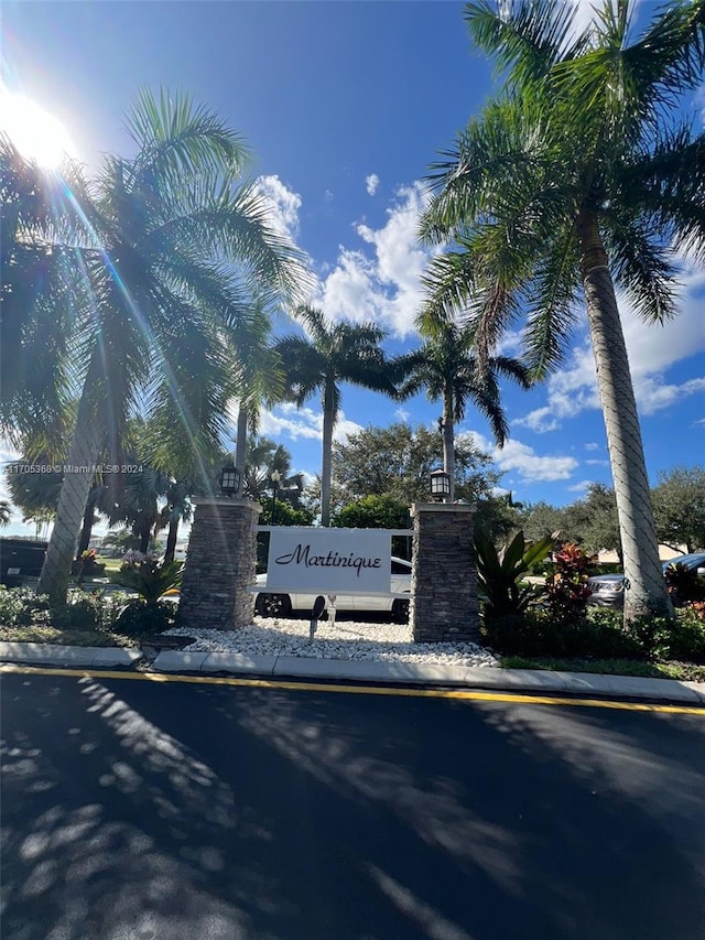 view of community sign