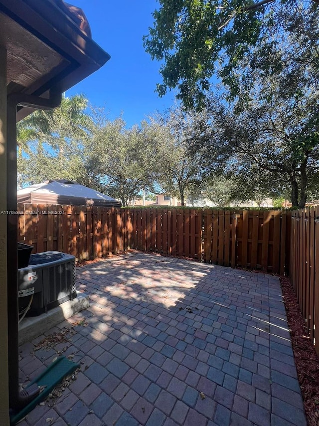 view of patio featuring central AC