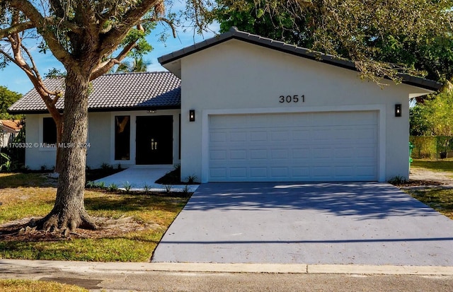 view of front facade with a garage