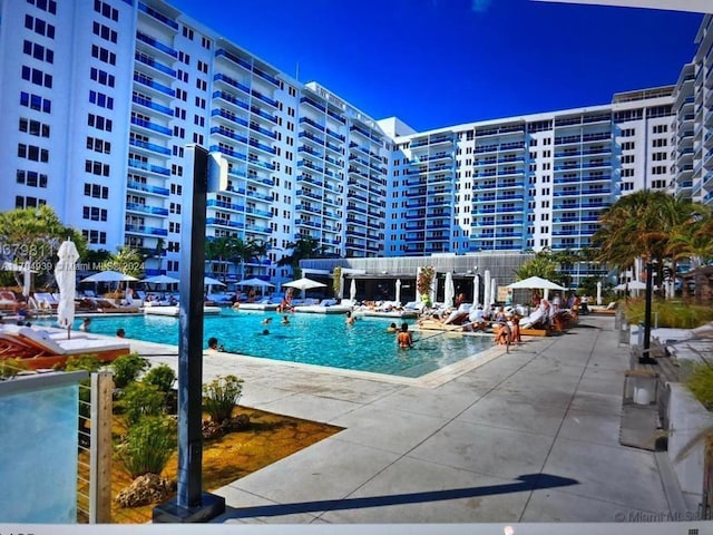 view of pool with a patio area