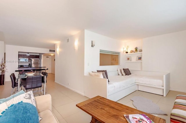 view of tiled living room