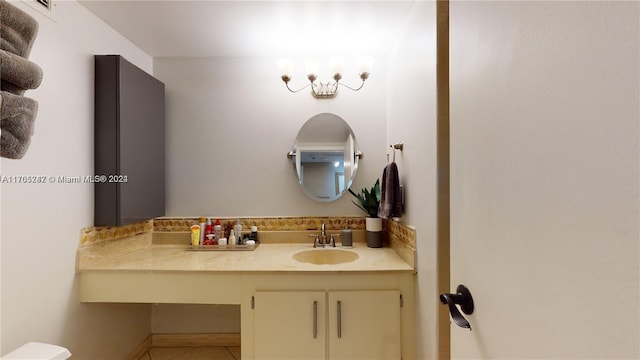 bathroom featuring vanity and tile patterned floors