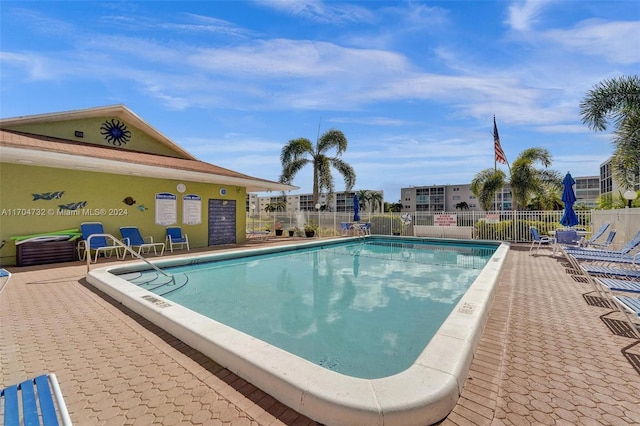 view of pool with a patio area