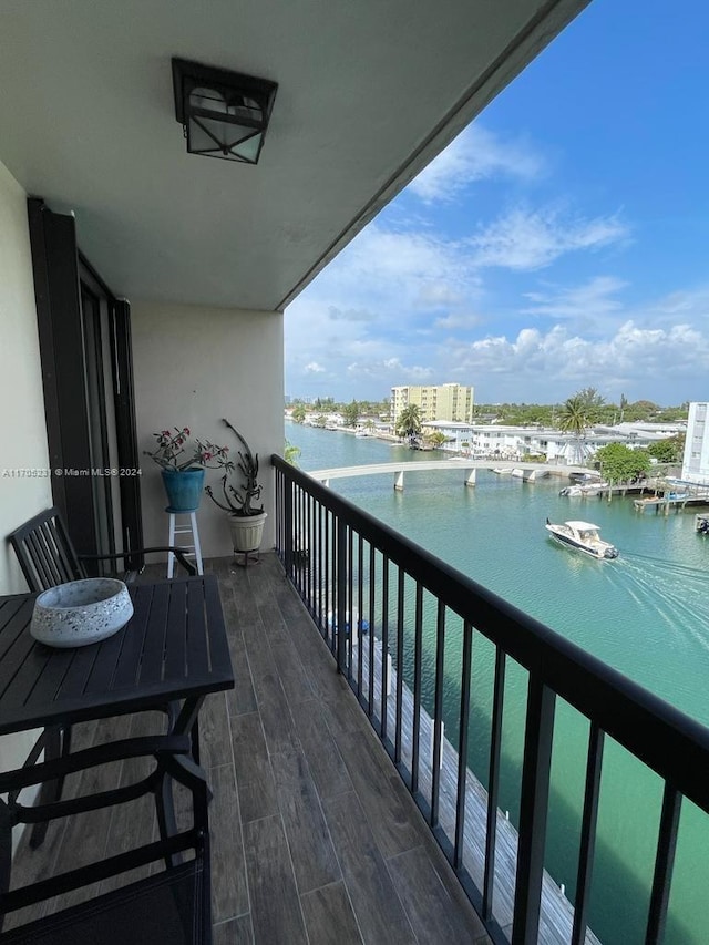 balcony with a water view