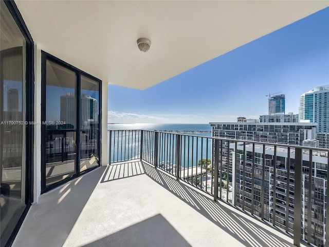 balcony with a water view