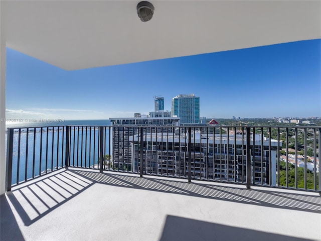 balcony with a water view