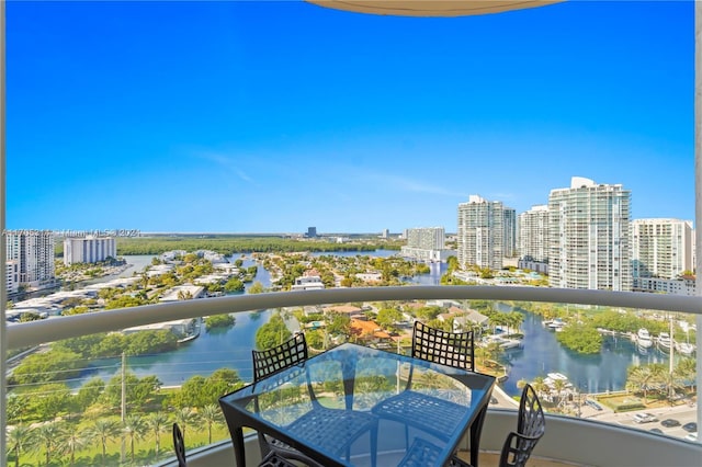 balcony with a water view