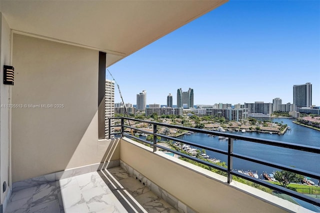 balcony with a water view