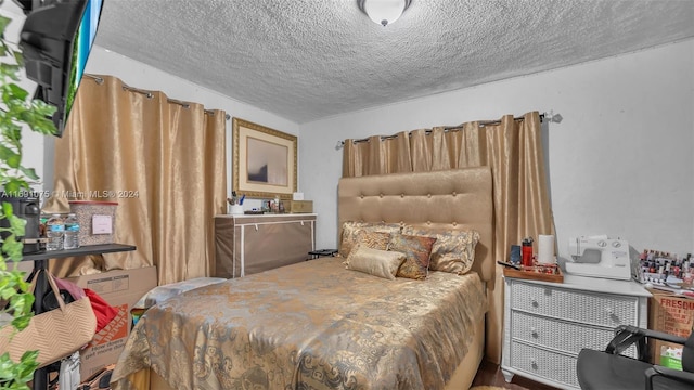 bedroom with a textured ceiling