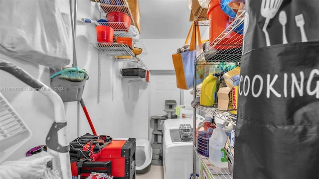 storage featuring separate washer and dryer