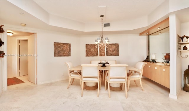 dining room with an inviting chandelier