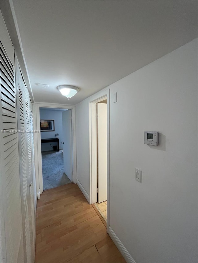 hall featuring light hardwood / wood-style floors