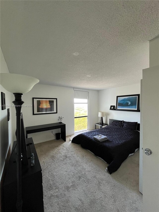 13499 Biscayne Blvd Unit 1601, North Miami, FL 33181 - bedroom with a textured ceiling and carpet floors