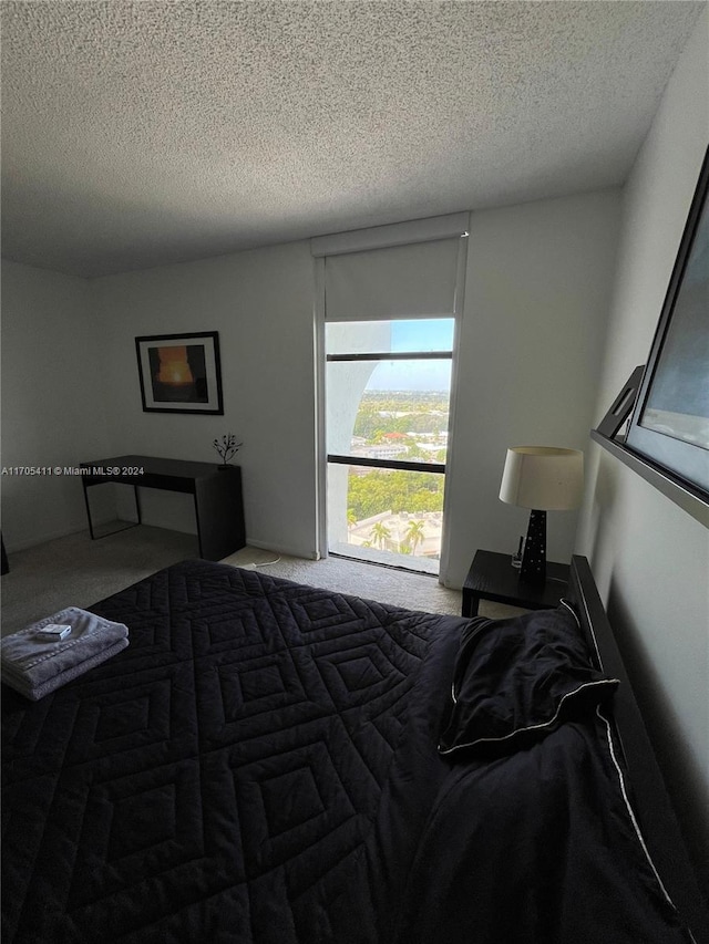 bedroom with a textured ceiling