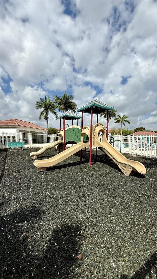 community playground with fence