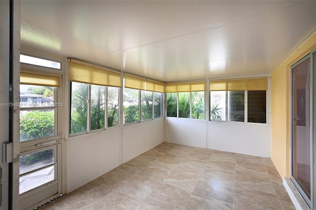 view of unfurnished sunroom