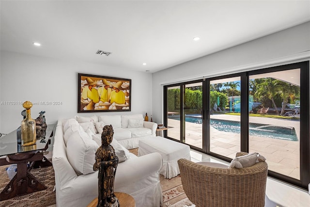 living room with french doors