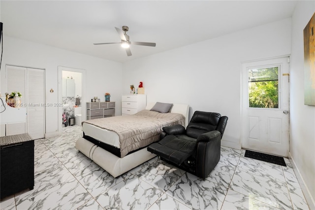 bedroom with ceiling fan