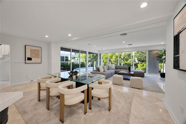 dining room with a wealth of natural light