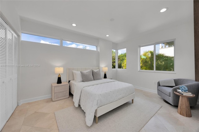 view of tiled bedroom