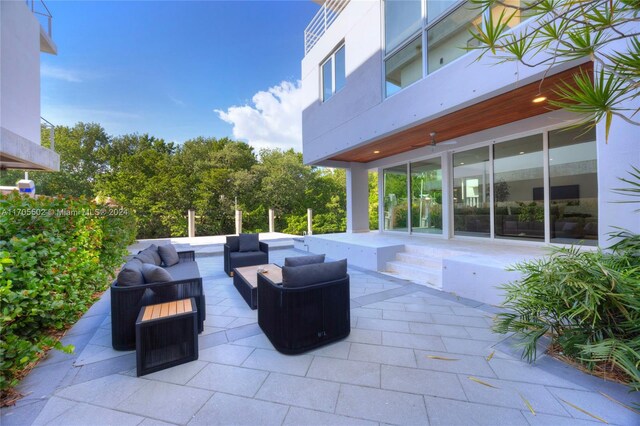 view of patio with an outdoor living space