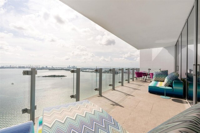 balcony with a water view