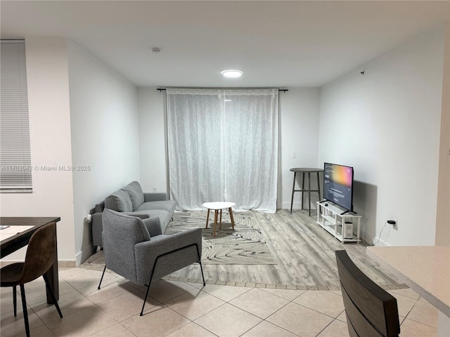 view of tiled living room