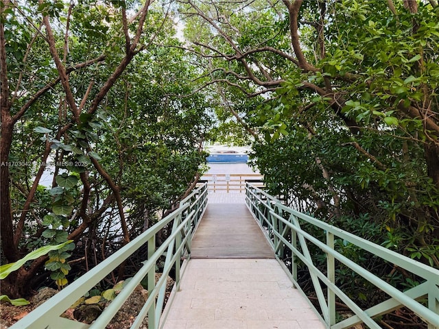 view of dock area