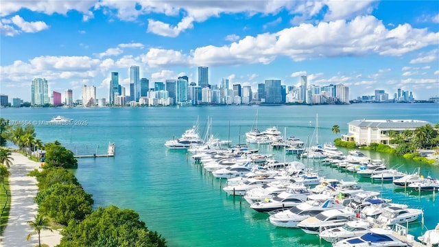 100 Hampton Ln, Key Biscayne, FL 33149 - property view of water with a city view